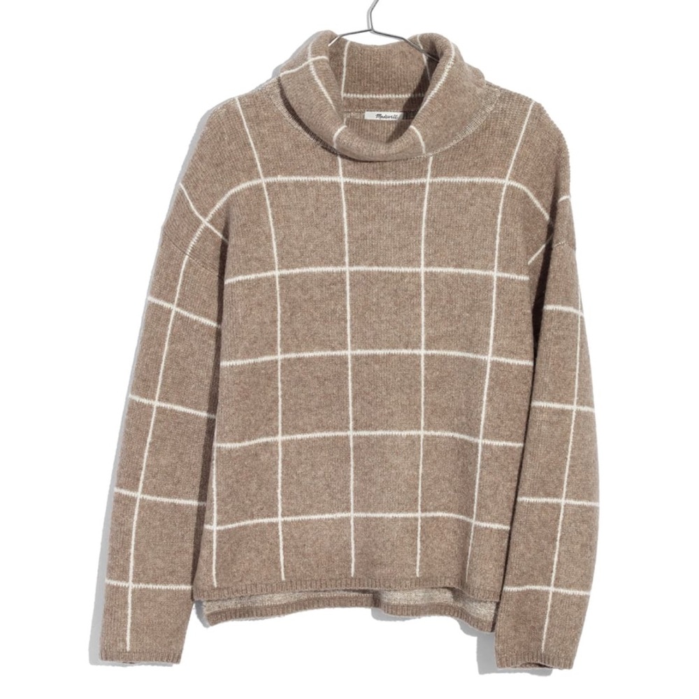 Madewell Windowpane Cozy Turtleneck Sweater - Picture 2 of 9